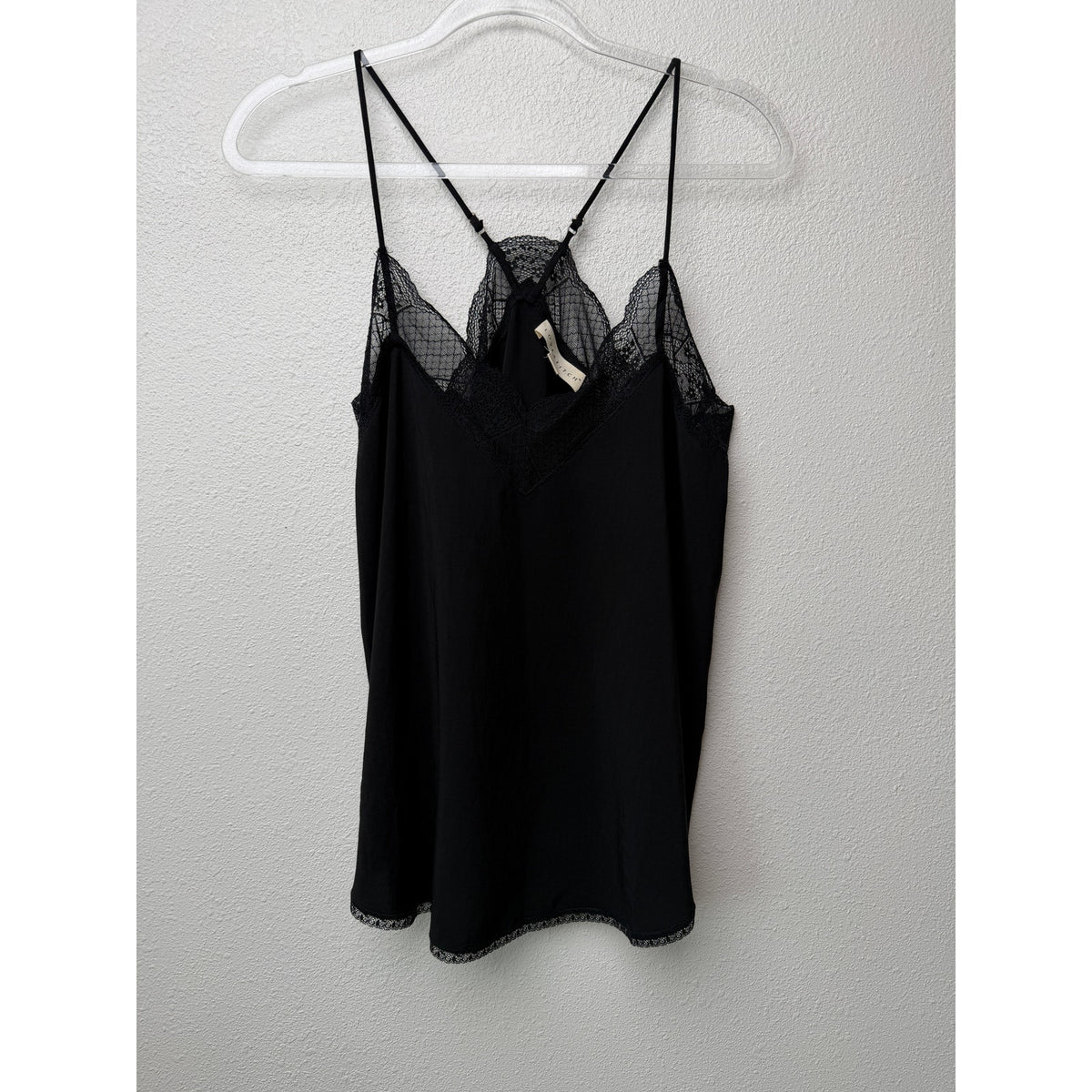 Lovestitch Black Lace Trim Cami Top Women M