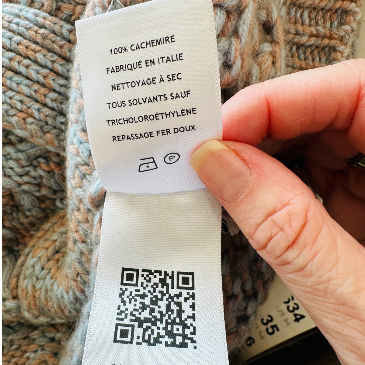 Gabriela Hearst Aguirre Blue Peach Cable Knit Cashmere Cardigan Sweater Large