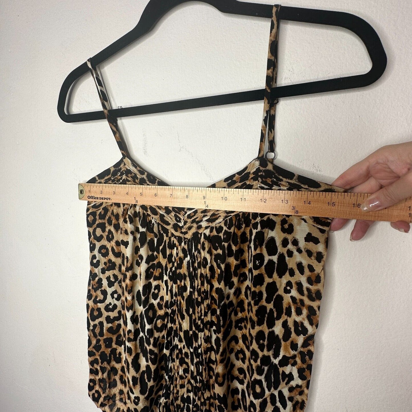 Express Cheetah Print Cami Top Front Bodice Ruched Elastic Waist Hem Small