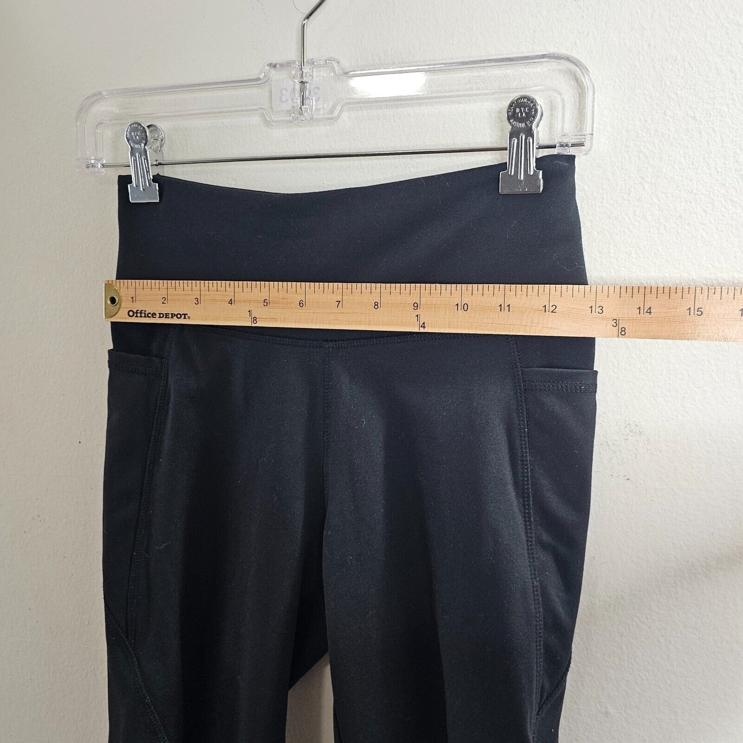 Danskin Black Bike Shorts Side Pockets High Rise Shaping Contour Seams