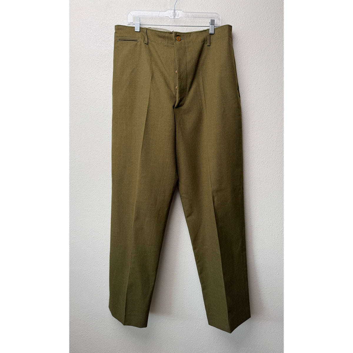 Vintage Olive Military Trousers Men's 38x34 Button Fly
