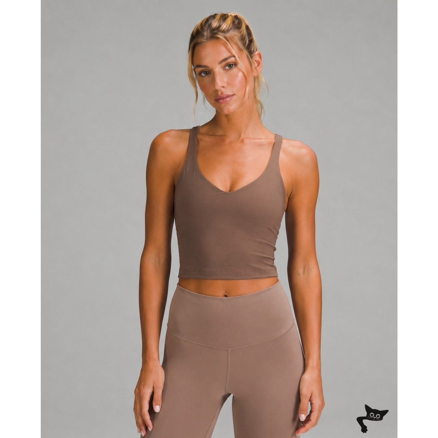 Lululemon Align Tank Top Cacao Brown Nulu Shelf Bra Sportsbra 4