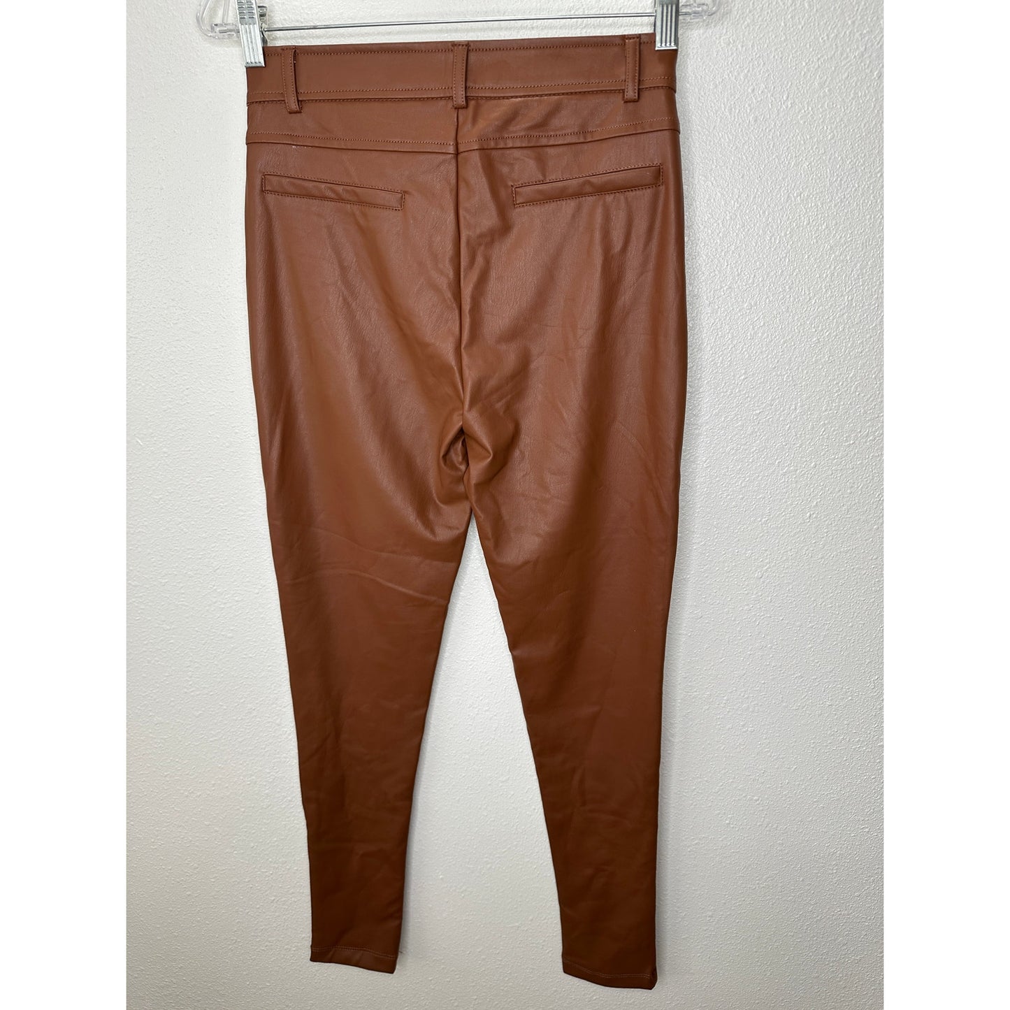 NWT Hunter & Brown Chocolate Faux Leather High Waist Skinny Pant S