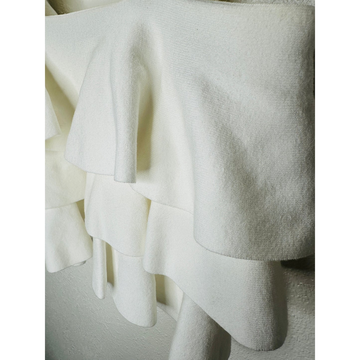 A.L.C. Rowley Ivory Tiered Ruffle Straight Neckline Tank XS