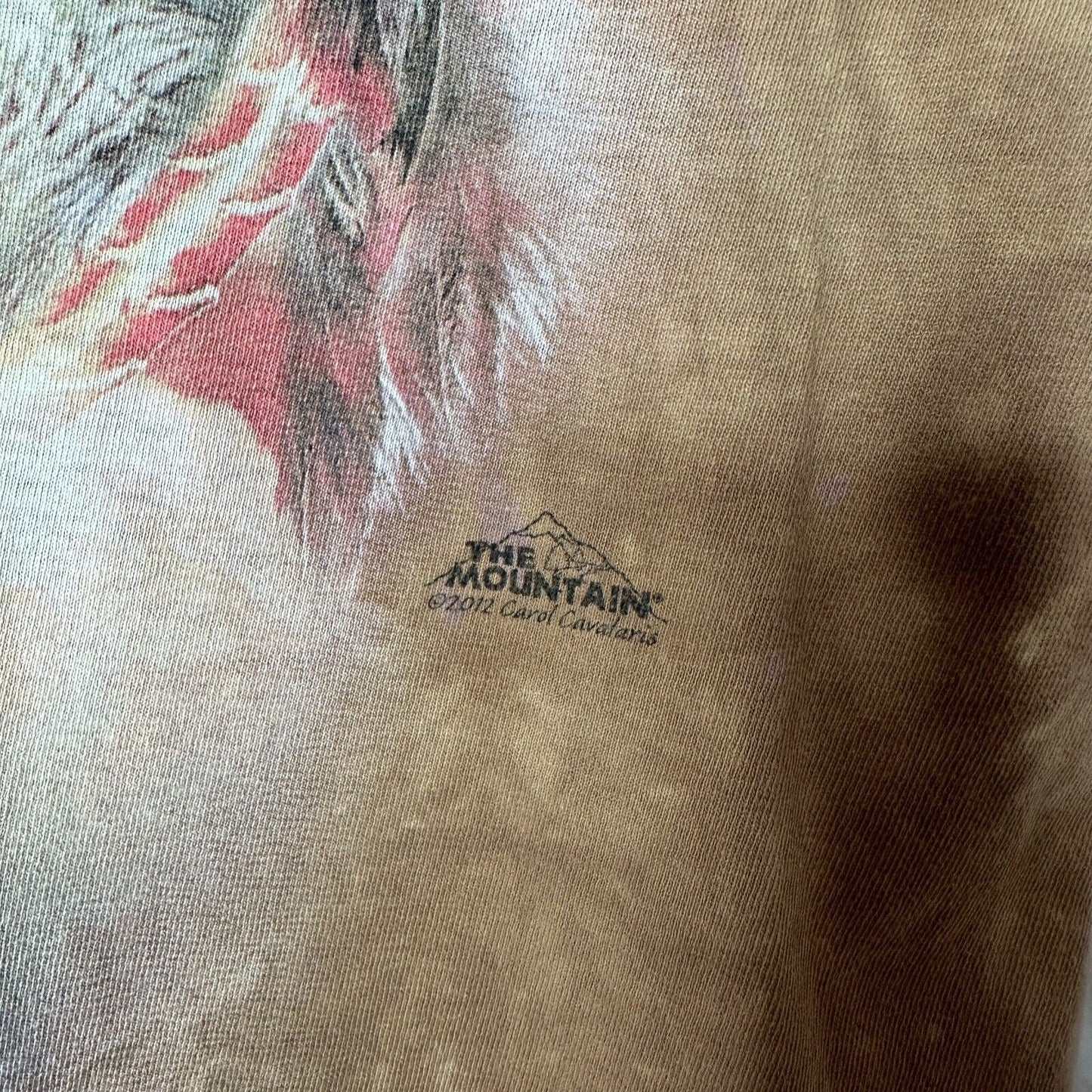 The Mountain Carol Cavalaris Wolves USA Dream Catcher Brown Tie Dye Tee Medium