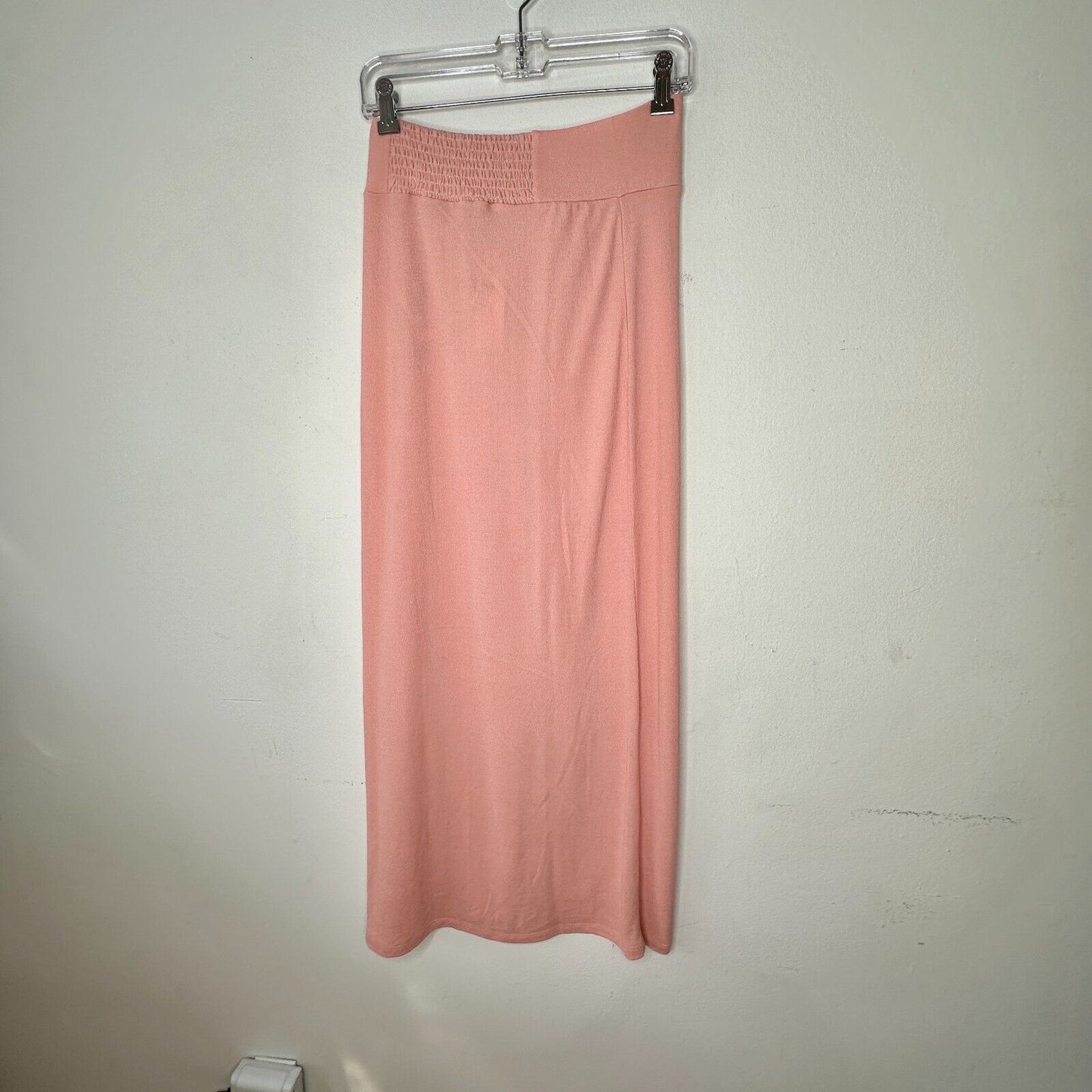 NWT Topshop Peachy Gather Maxi Skirt Bamboo O-Ring Slit Front Smocked Back 4 / 6
