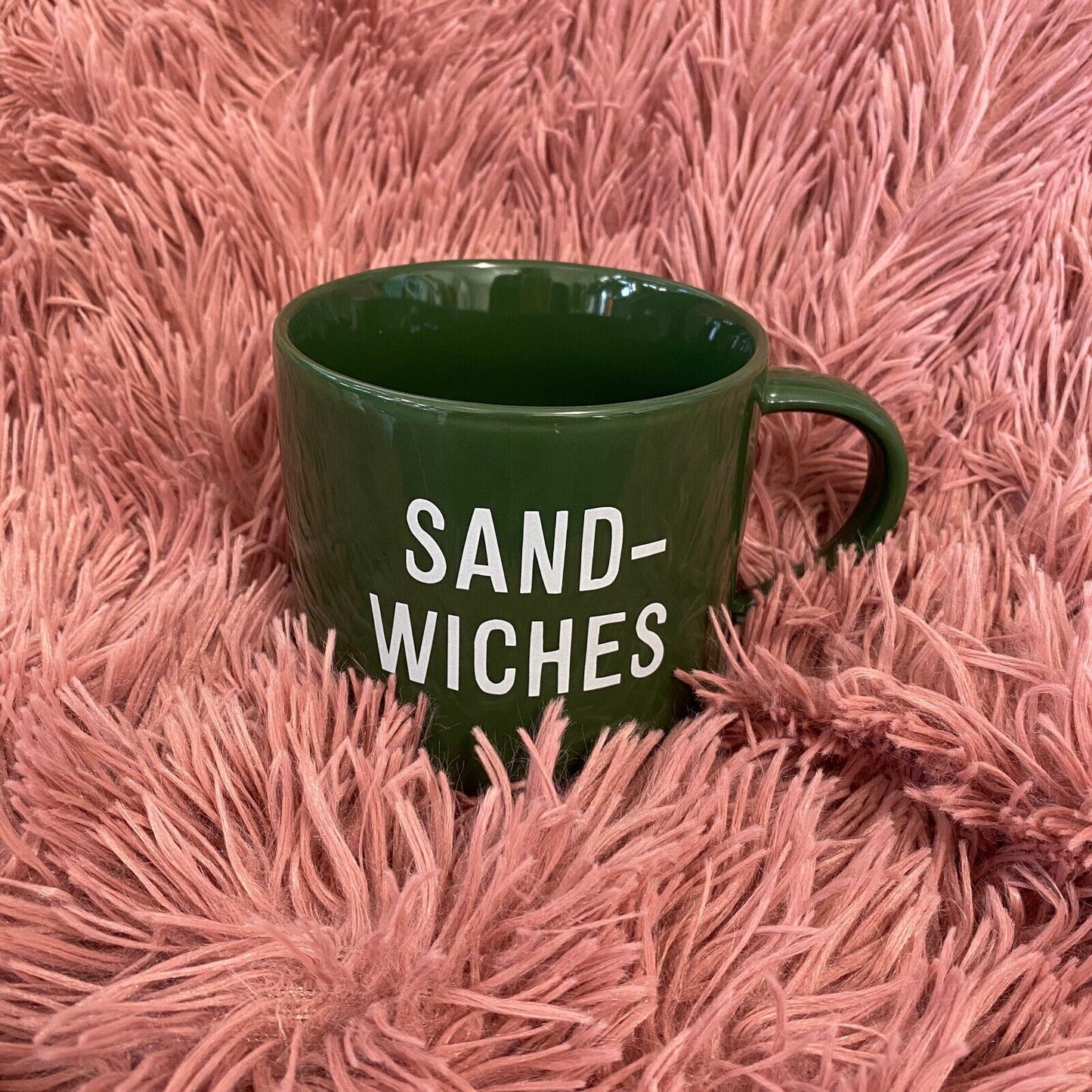 Room Essentials Clever Hunter Green Sandwiches Graphic 16oz Coffee Tea Mug