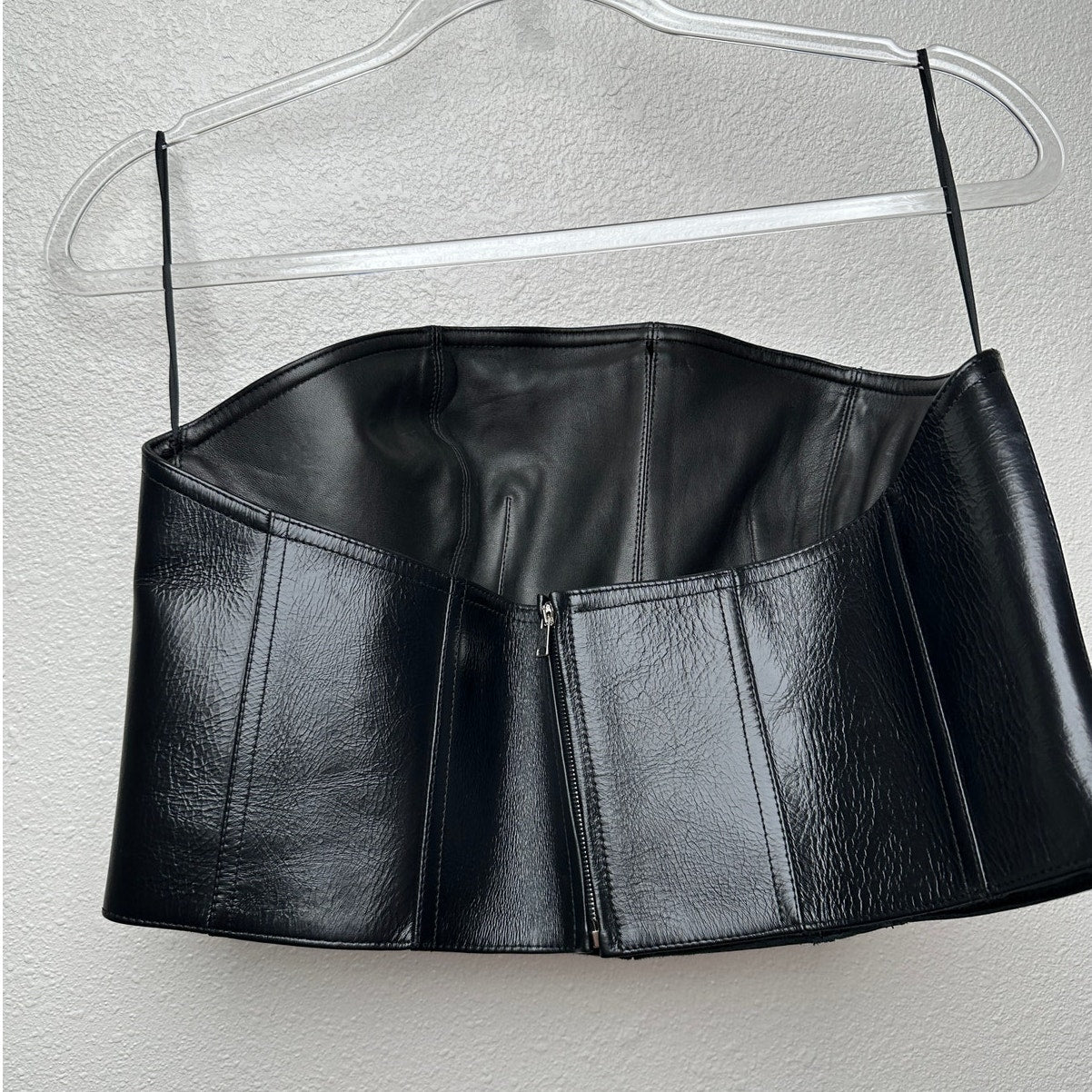 Alexander McQueen Corset Top Black Women's US 14 Leather