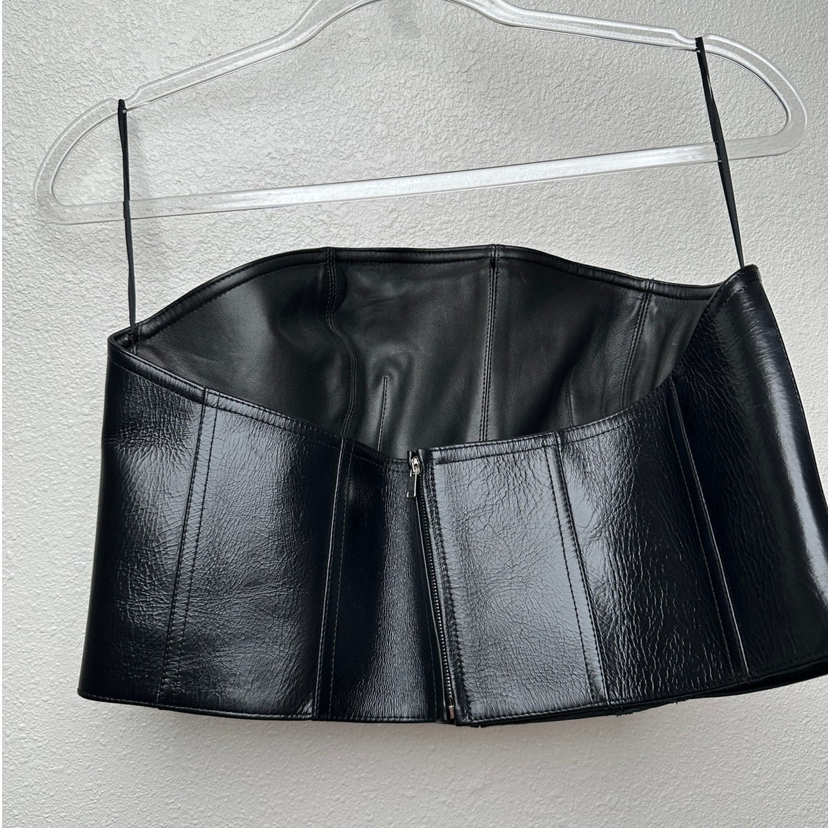 Alexander McQueen Corset Top Black Women's US 14 Leather