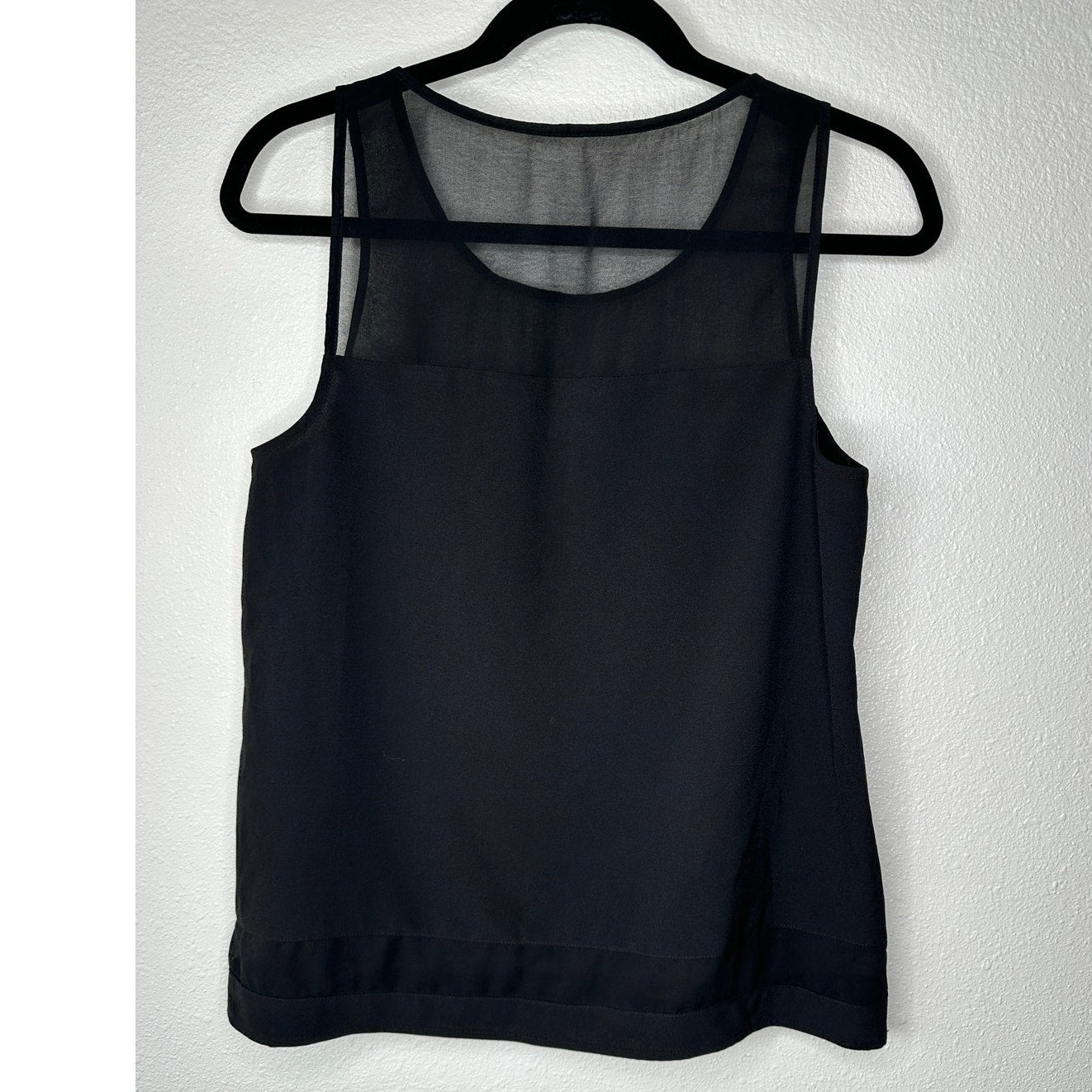 Jack Black Sheer Mixed Media Sleeveless Round Neck Tank Top S