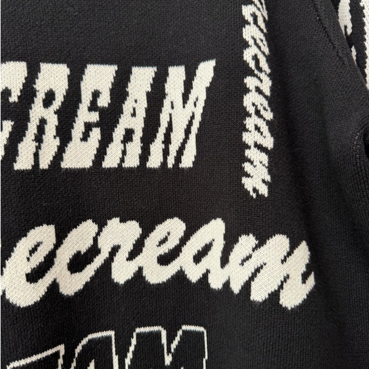 NWT Ice Cream BBC Multi Logo Knit Crewneck Sweater Black Ivory Size M