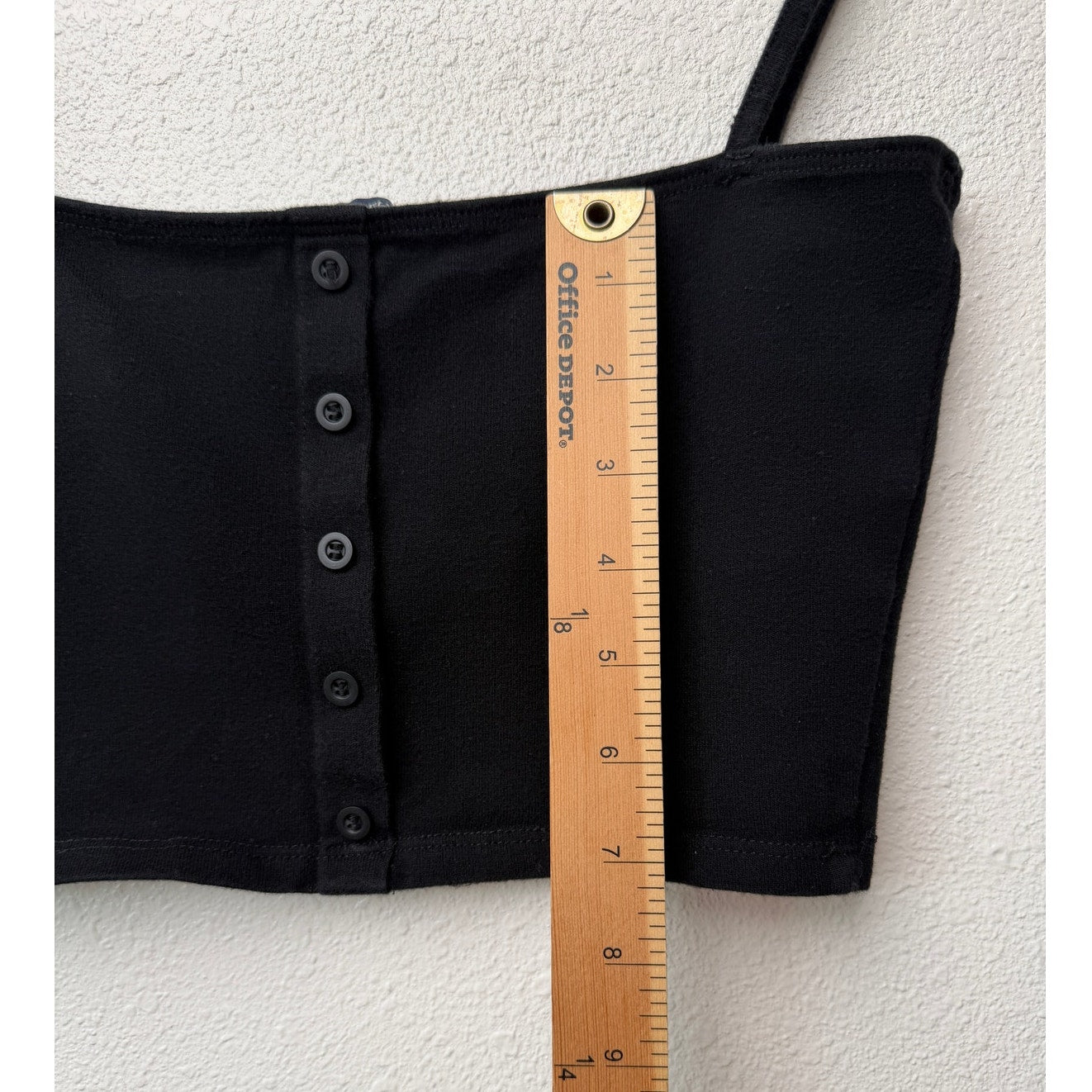 Brandy Melville Black Button Crop Tank Womens XS