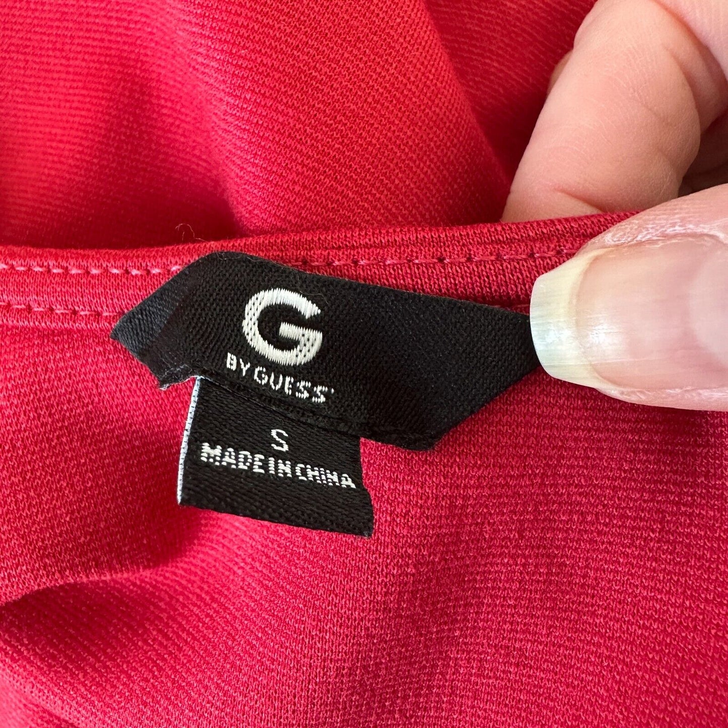 G by Guess Red Bodycon Silver Embellished V-Neck Sleeveless Mini Dress Small