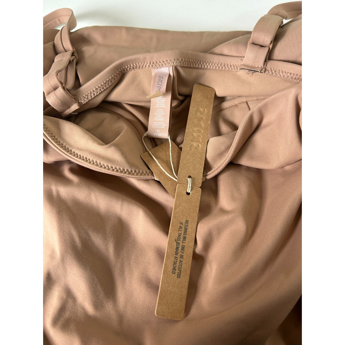 NWT Skims Sienna Tan Sculpting Ruched One Piece Bathing suit Swim Dress Small