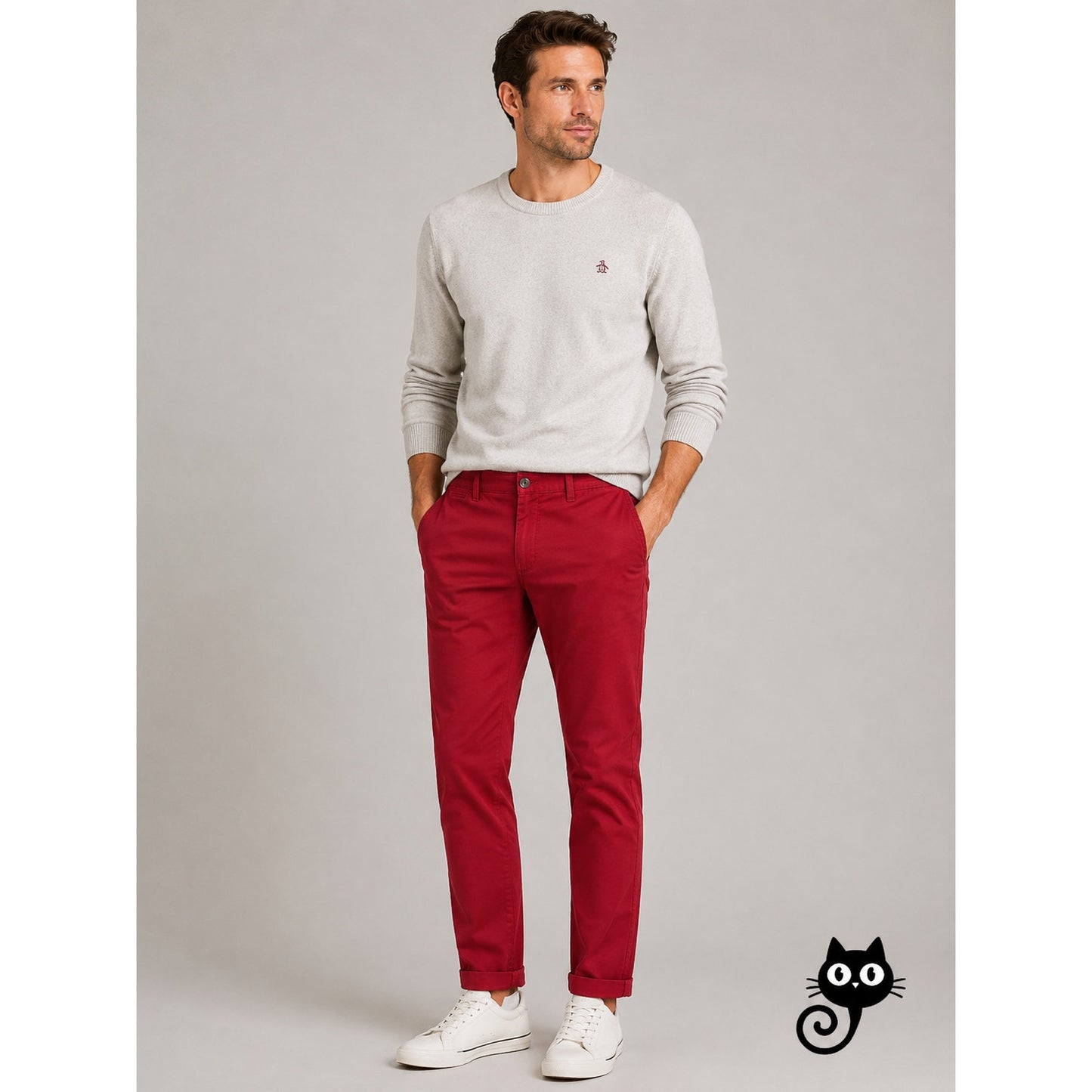 Original Penguin Slim Fit Red Chino Twill Pants 34 / 32