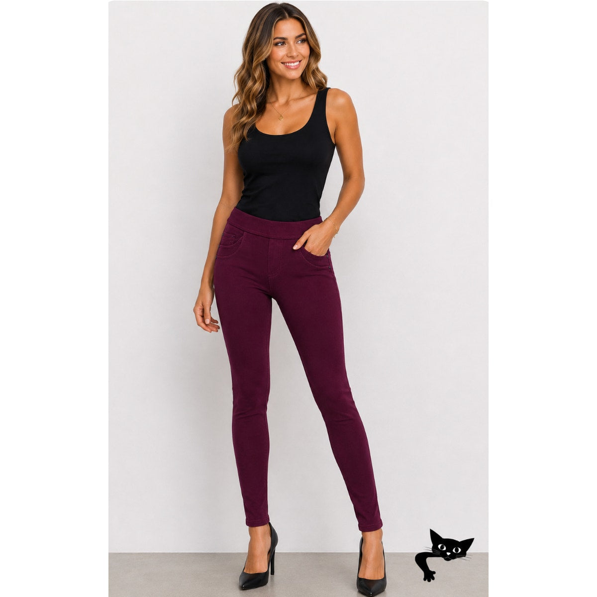 Sanctuary Eggplant Purple Pull On Jegging Legging Small