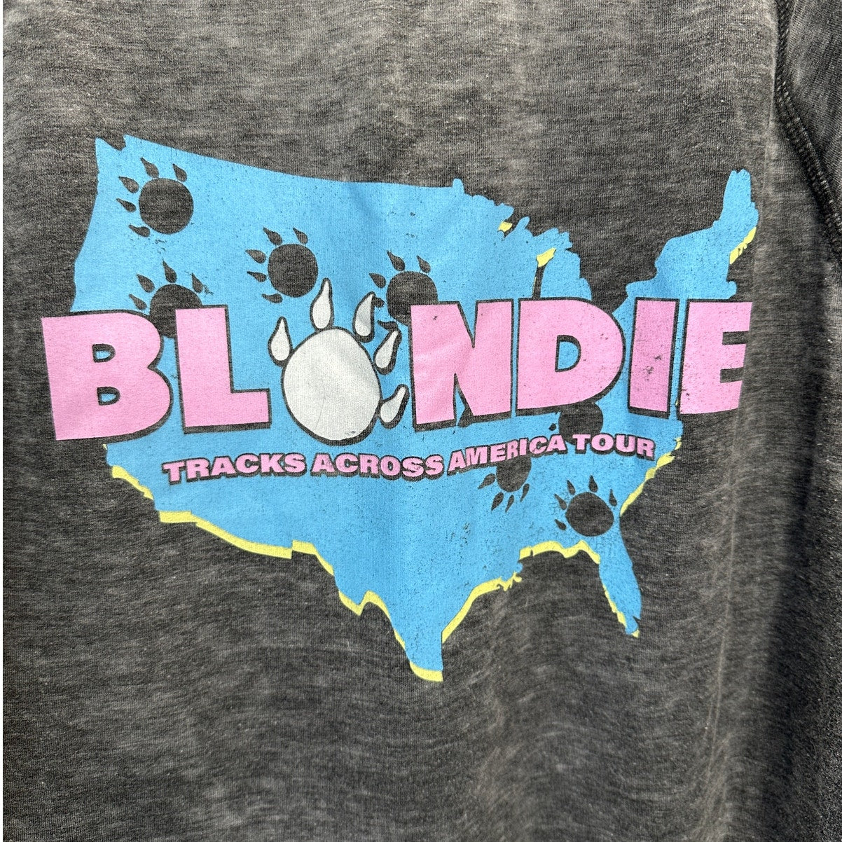 Recycled Karma Burnout Gray Crew Neck Long Sleeve Blondie 1982 Tour Sweatshirt S