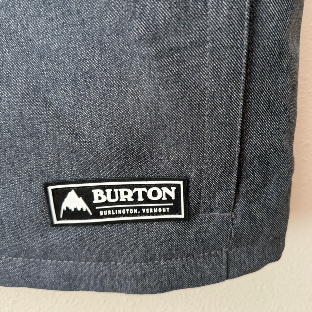 Burton Living Lining Snowboard Ski Jacket Heather Gray Blue Denim Mens Large