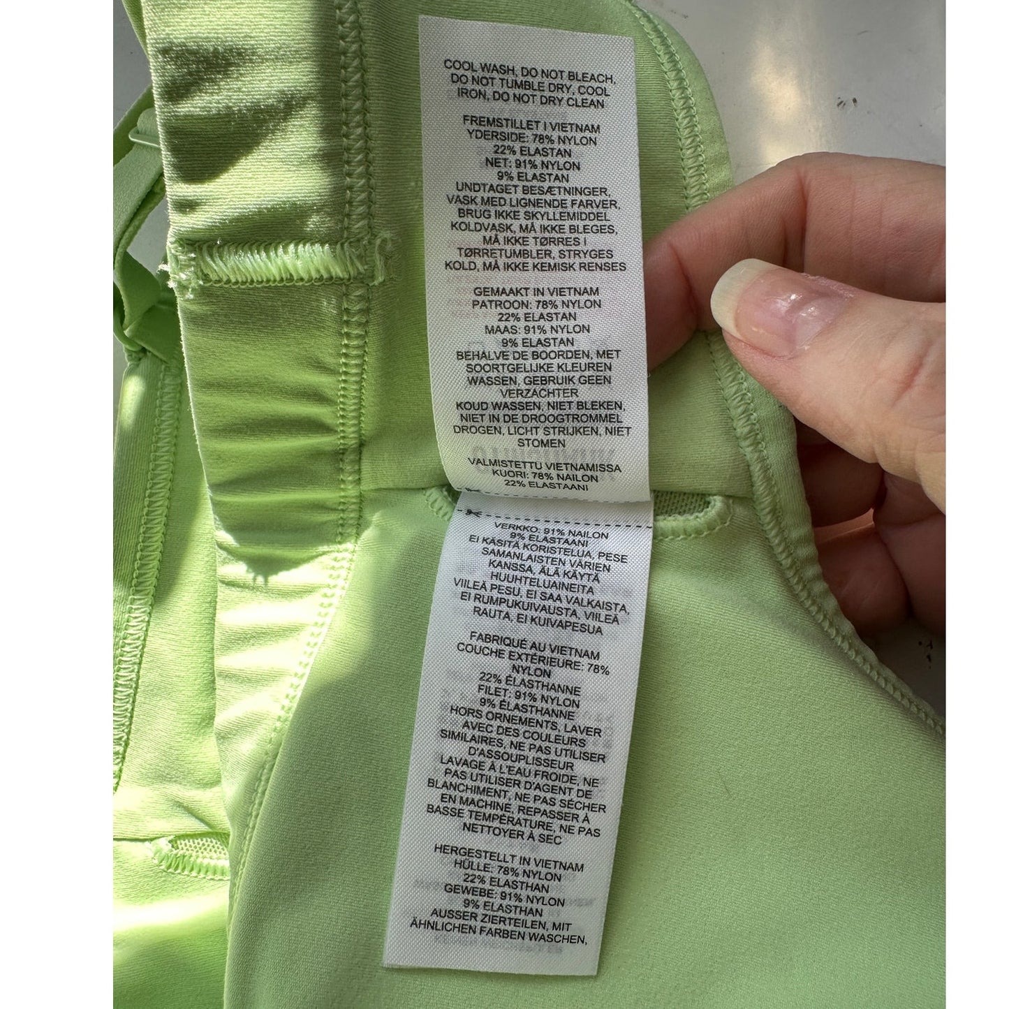 Gym Shark Yellow Green Ruched Racer Back Padded Sports Bra XS