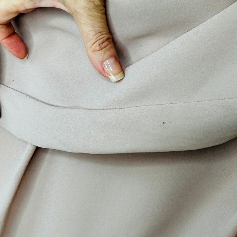 Express Pale Peach Two Pocket Zip Front Roll Tab Sleeve Popover Top M