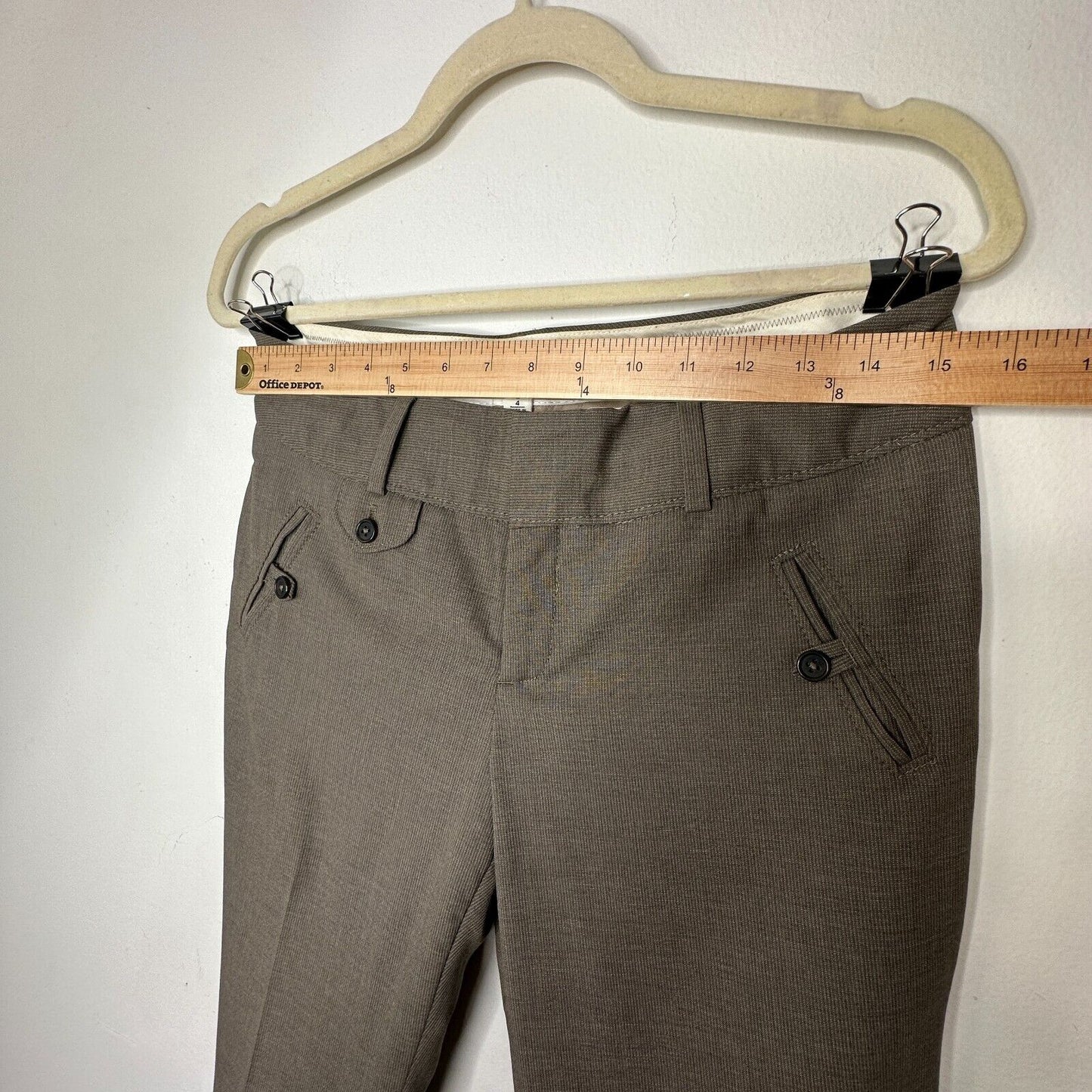 Banana Republic Brown Pinstripe Martin Fit Wide Leg Stretch Cuffed Dress Pant 4