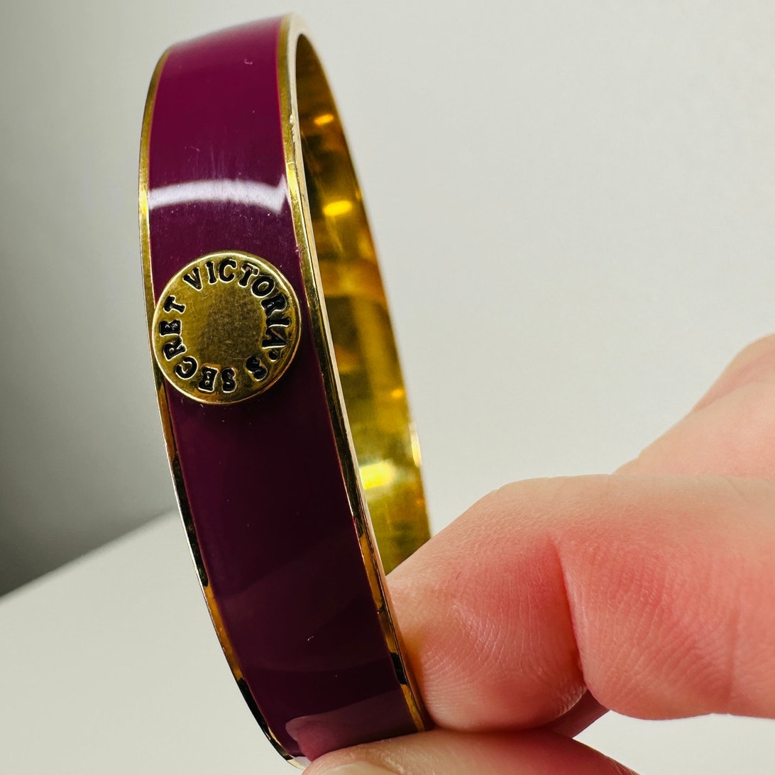 Victoria's Secret Purple & Gold Bangle Monogram Bracelet