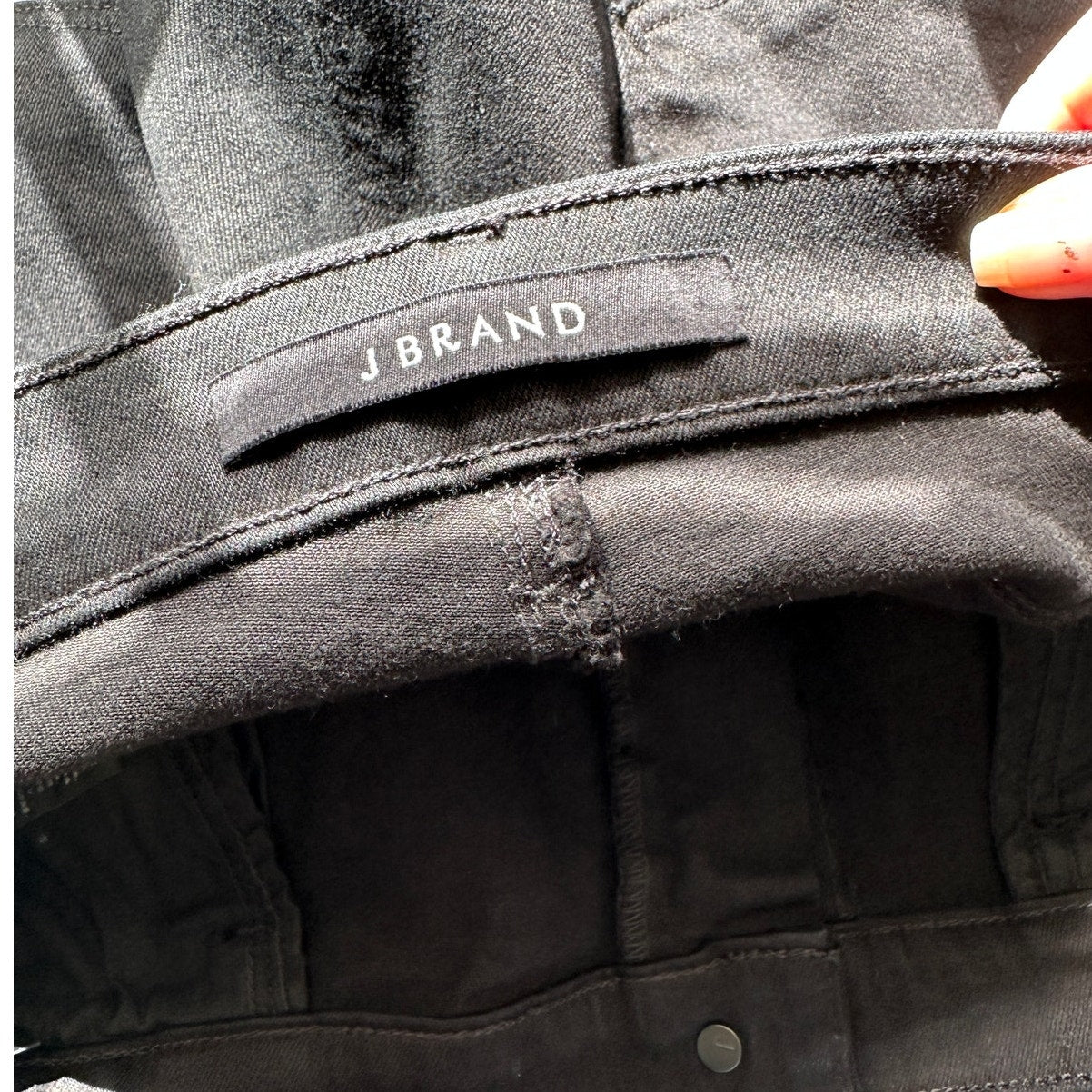 J Brand Alana Vesper High-Rise Skinny Jeans Black Women’s 31 Raw Hem