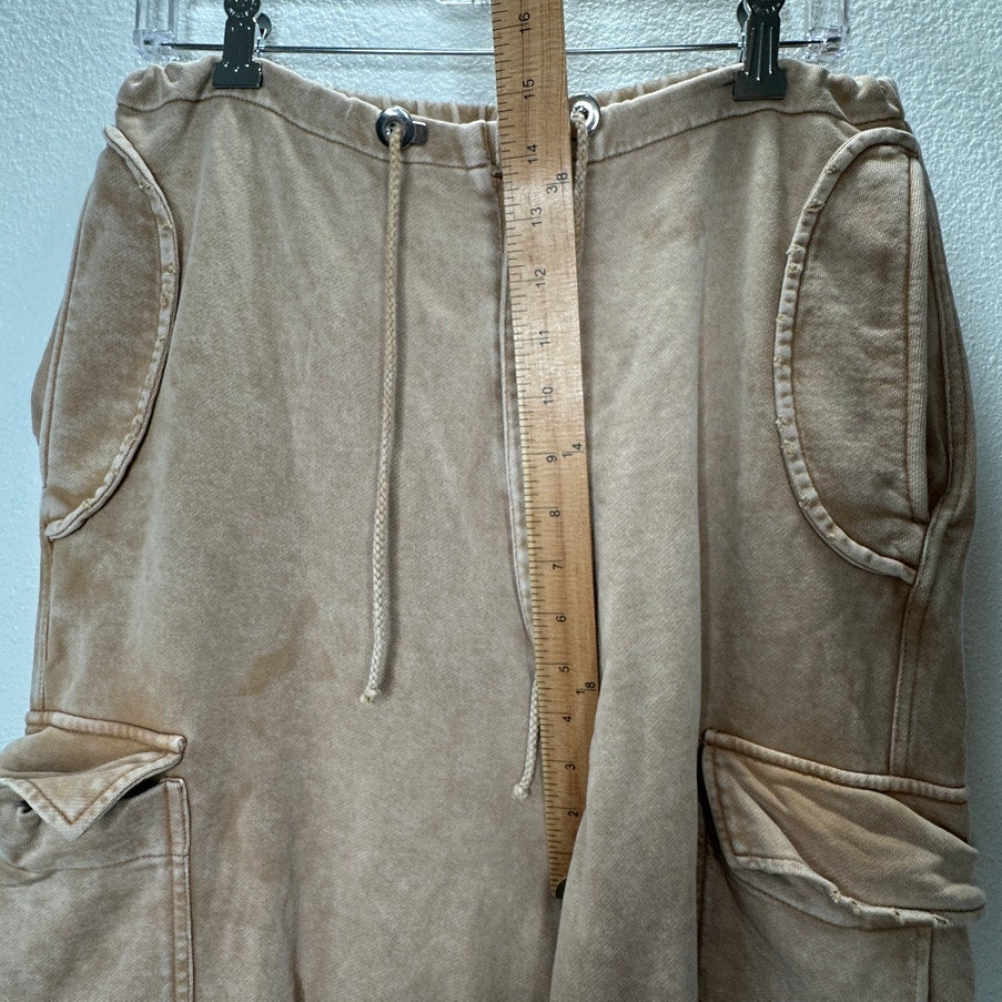 Acne Studios Mens Tan Wide Leg Cargo Sweat Pants M