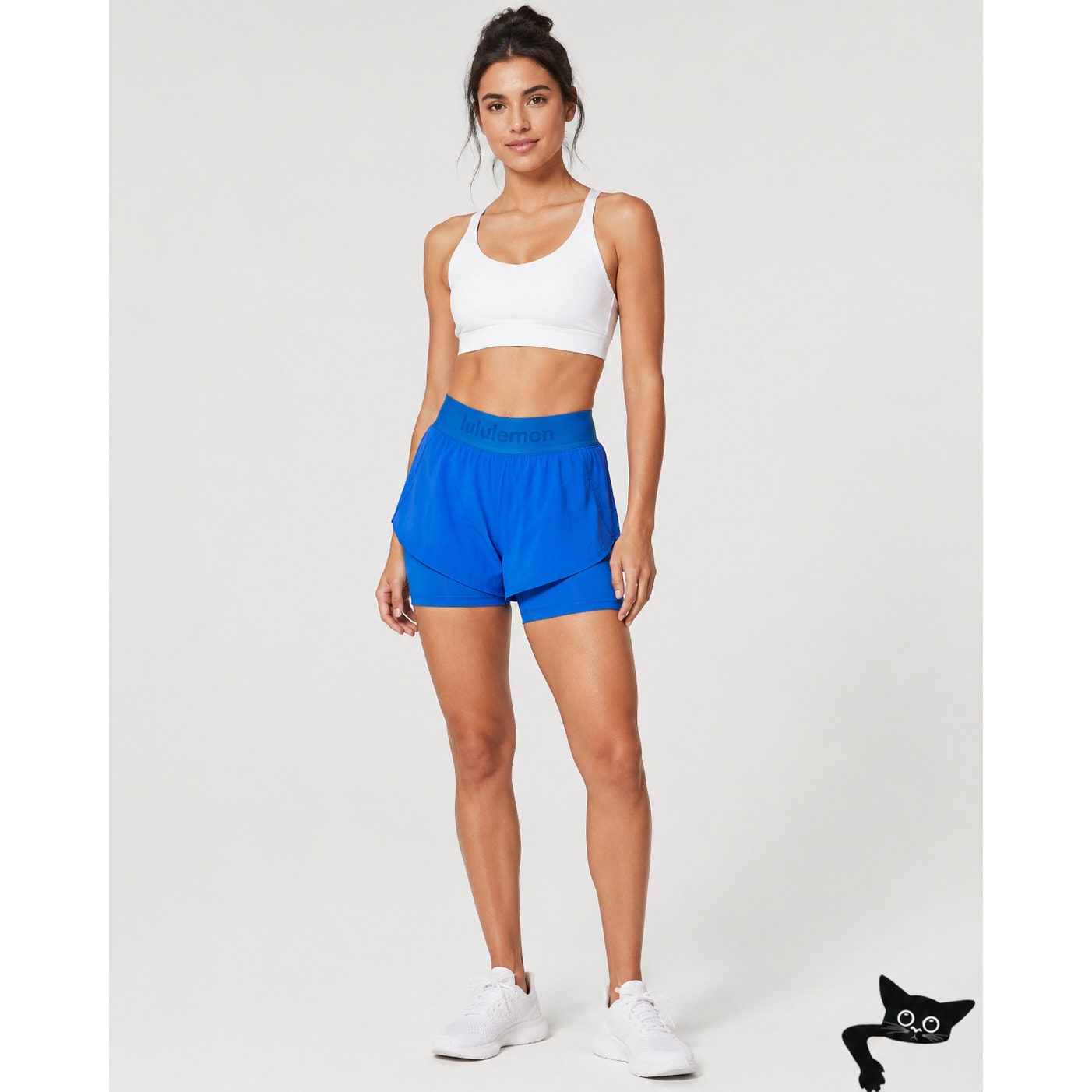 Lululemon Blue Crinkle High Rise Shorts Size 4 Women's Lined Athletic