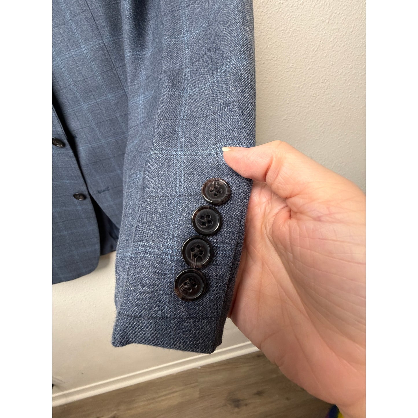 Lauren Ralph Lauren Blue Plaid Wool Silk Blazer Men’s 44R