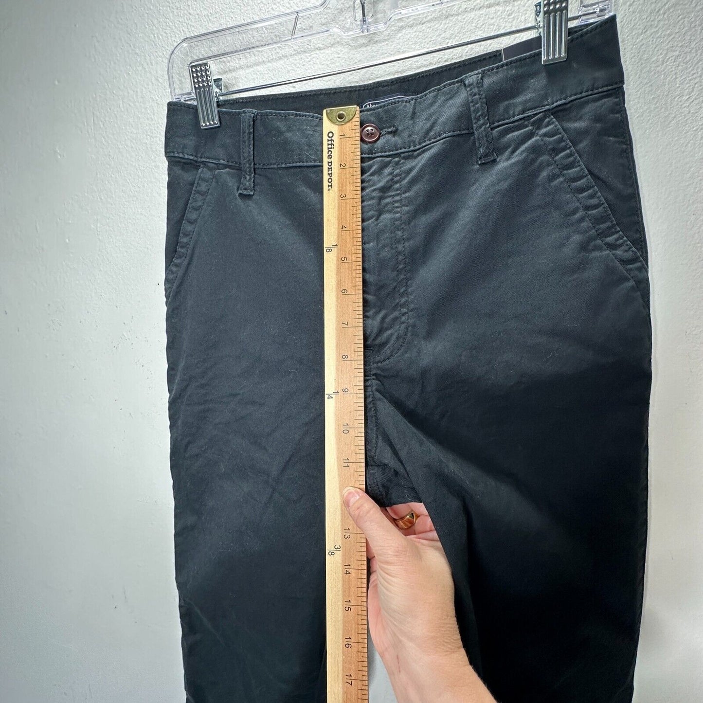 NWT Abercrombie & Fitch Black Denim Straight Leg Khaki Pants 27 / 4