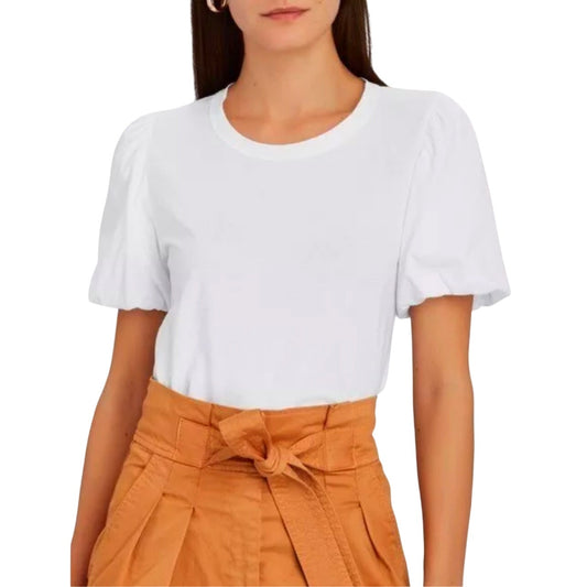 A.L.C. White Poole Puffy Short Sleeve Round Neck T-Shirt S