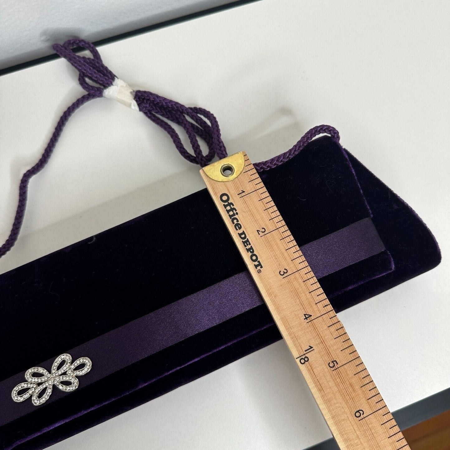 Savannah Purple Velour Clutch Rhinestone Embellished Hidden Rope Strap Clutch