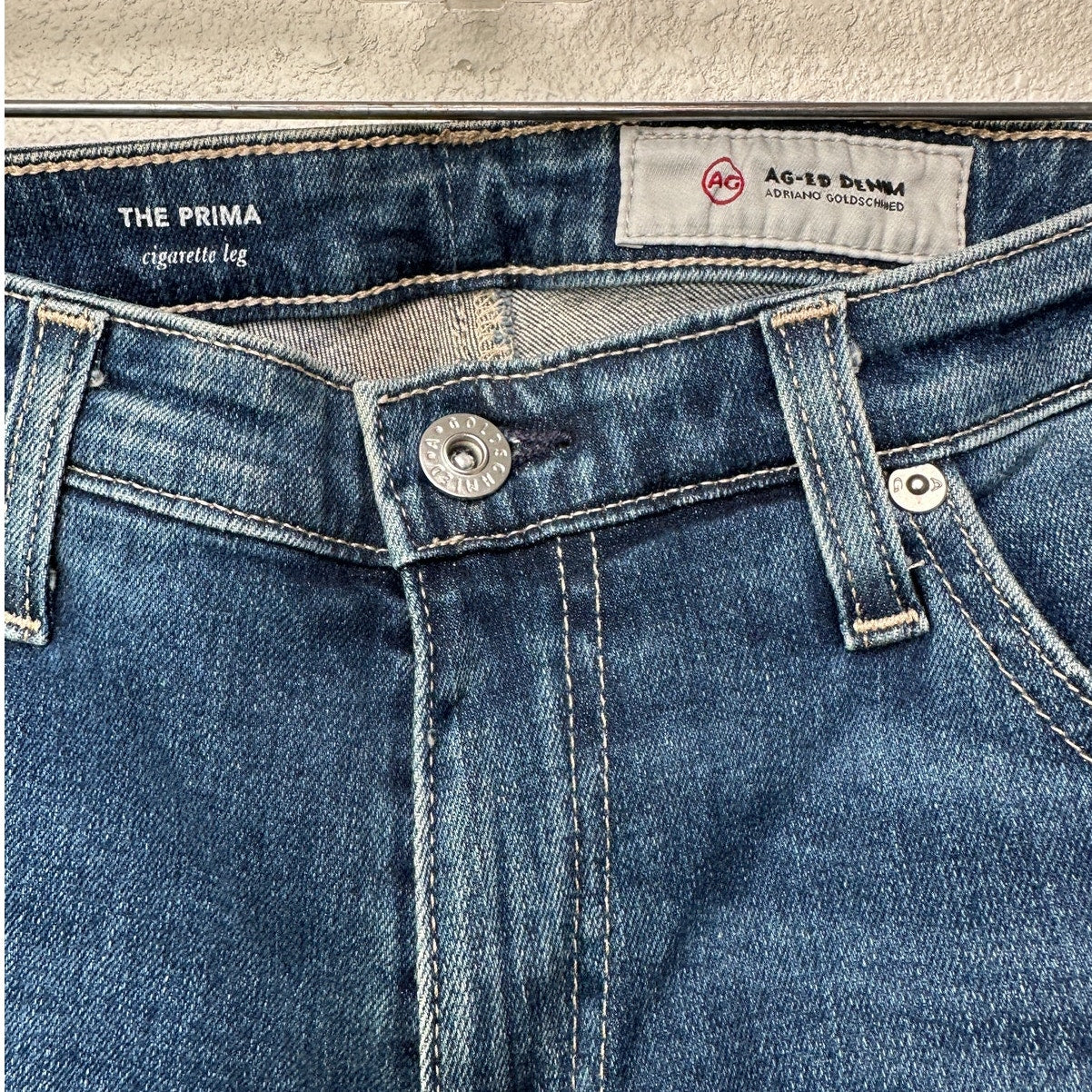 AG Prima Jeans Medium Light Wash Womens US 30R Cigarette