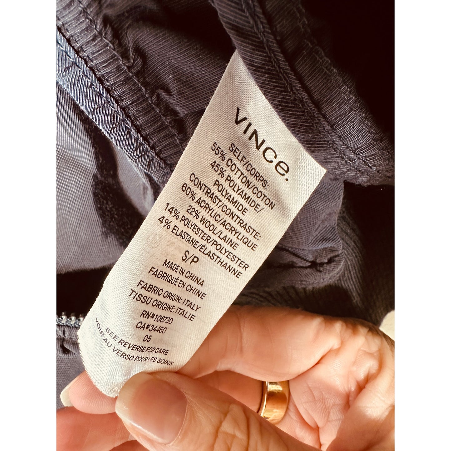 Vince Black Ruched Bomber Style Zip Jacket With Pockets Small