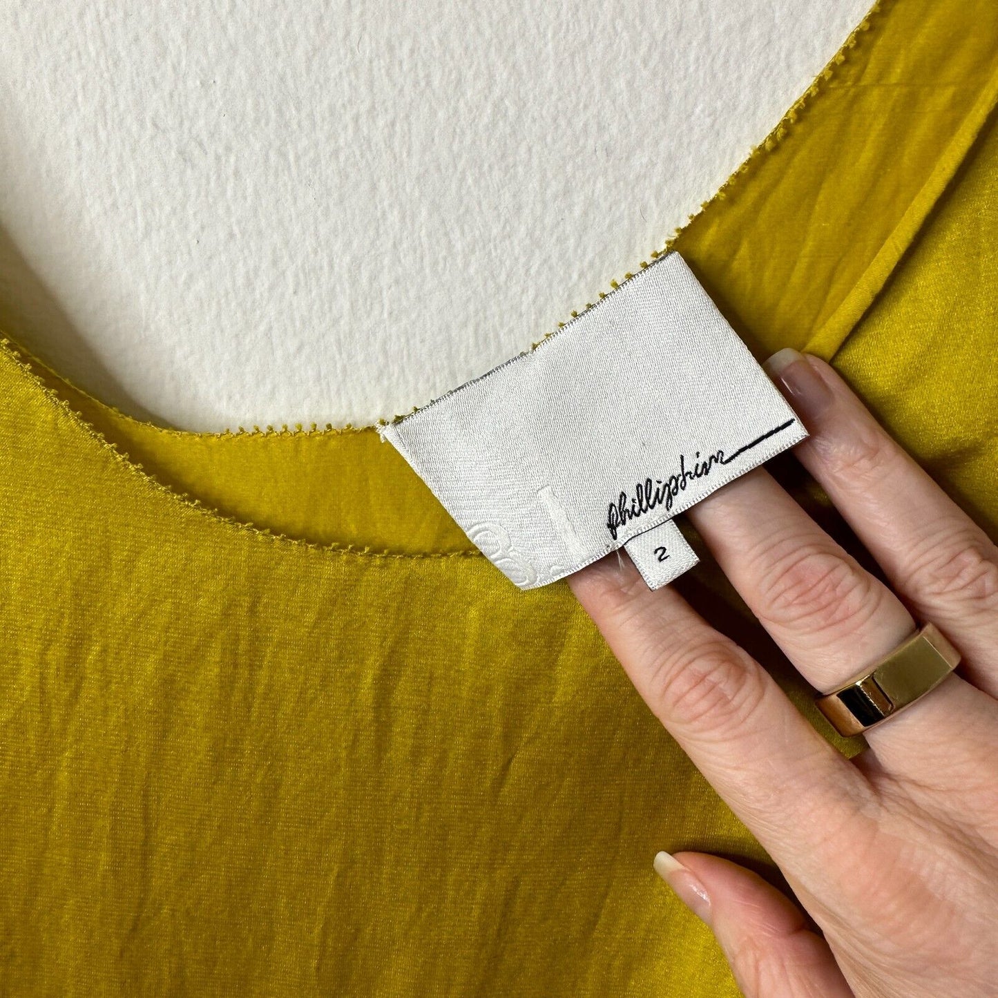 3.1 Phillip Lim Scoop Neck Chartreus Yellow Silk Blend Ruffled Tank Dress Mini 2