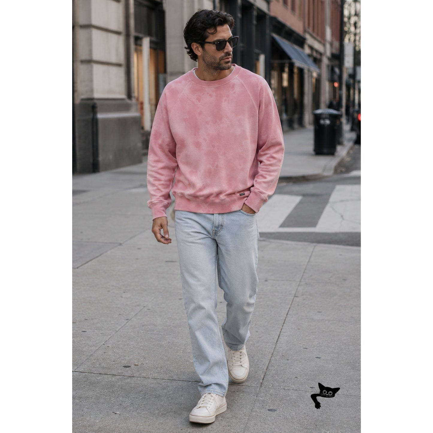 Tom Ford Mens M Pink Tie Dye Cotton Crewneck Sweatshirt
