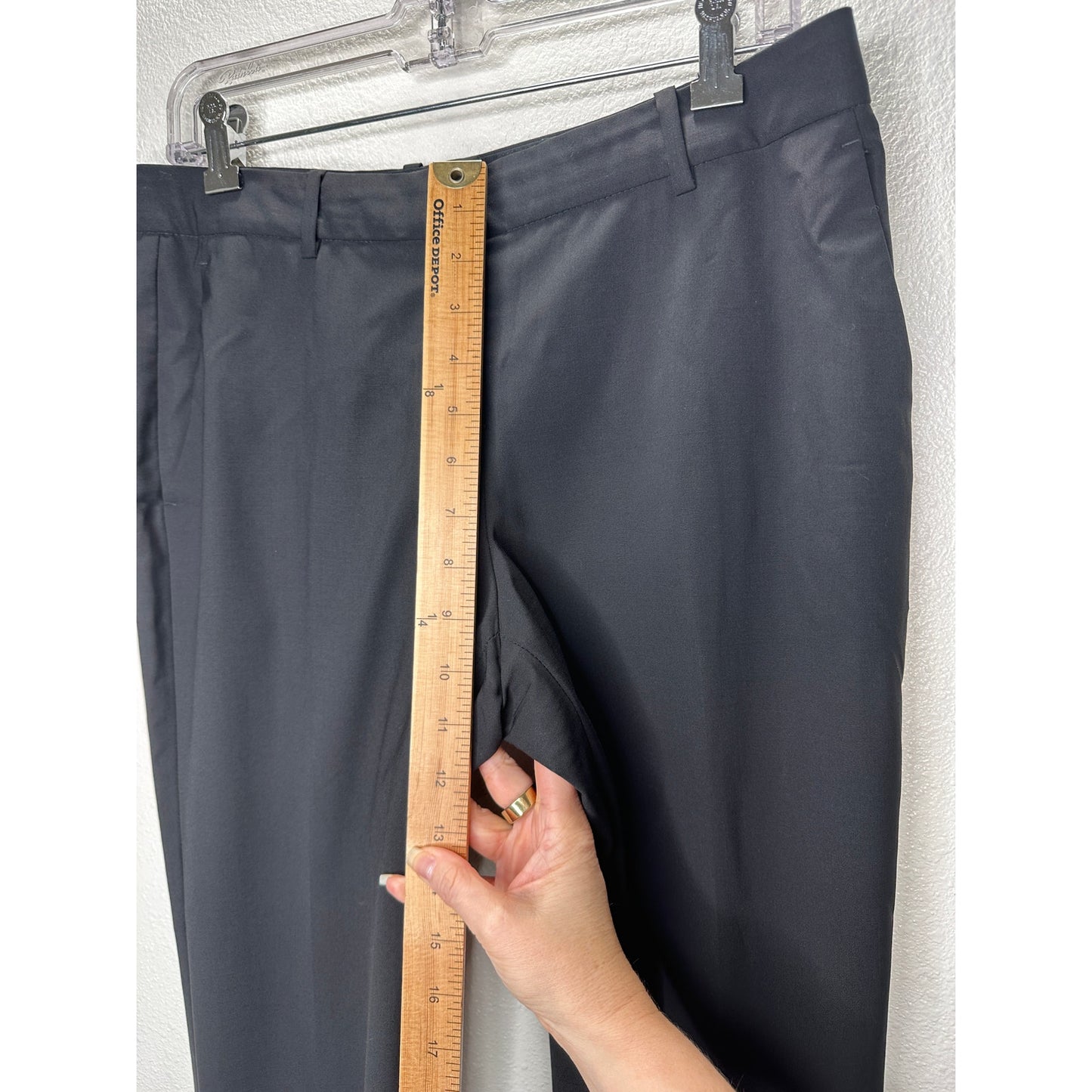 Theory Black Testra 2B Straight Leg Wool Blend Trouser Pants 8