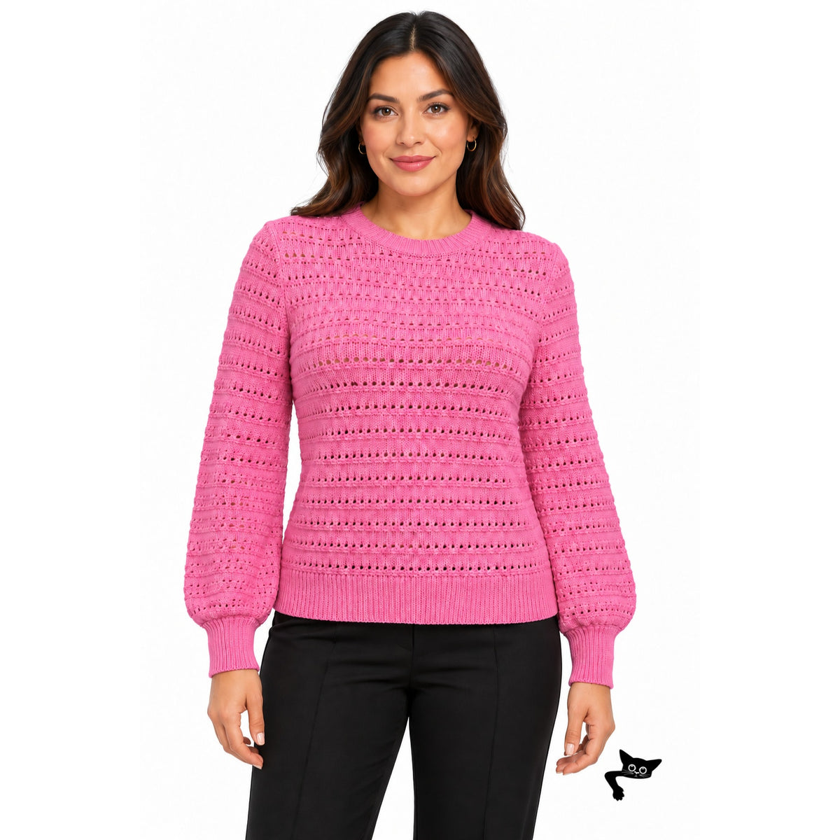 J.Crew Pink Pointelle Open Knit Sweater Women S