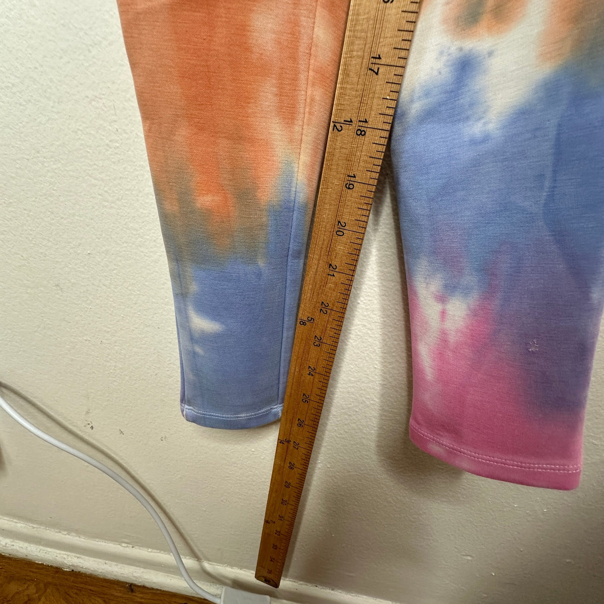 Chaser Pastel Pink Blue Orange Tie Dye Yoga Pants & Matching Sports Bra XS