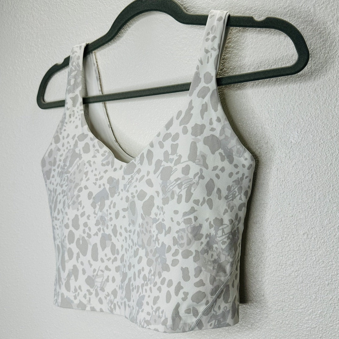 Lululemon Align Cream & Taupe Splotch Animal Print Padded Sports Bra 6