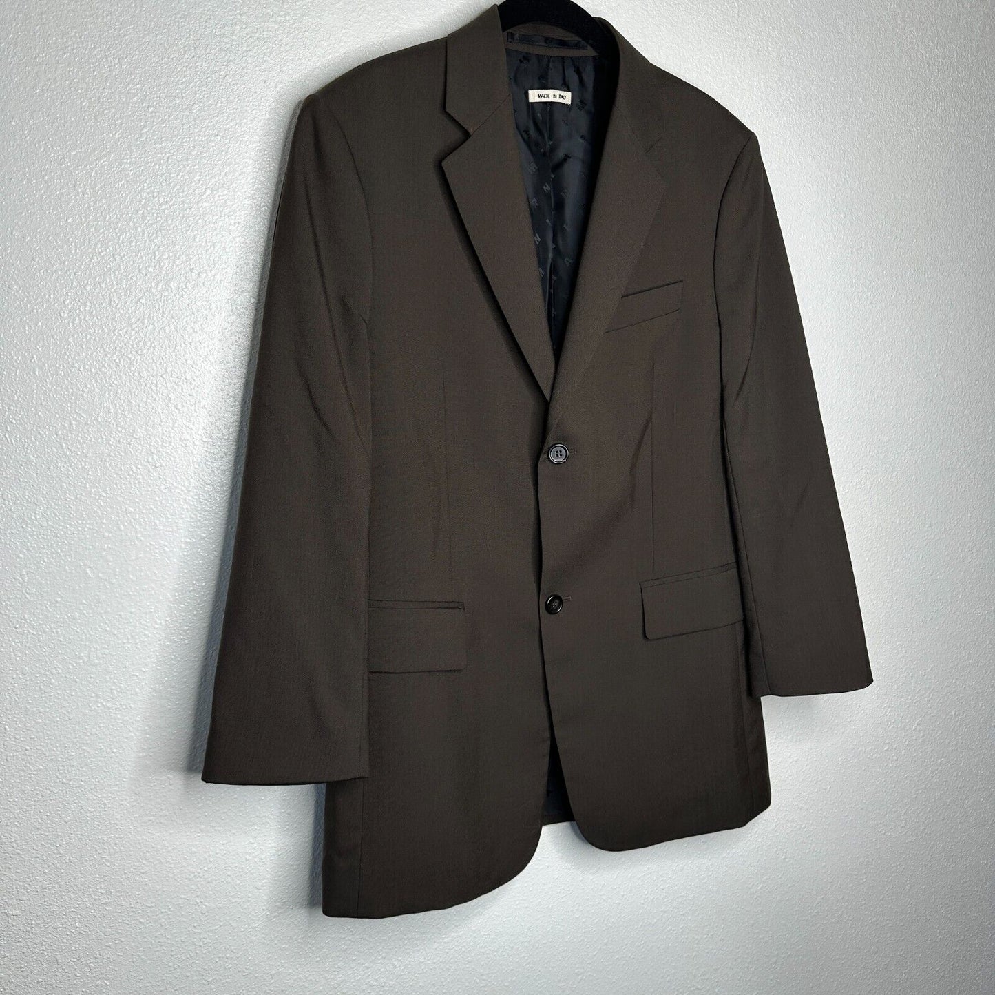 Marni Rich Chocolate Brown Two Button Notched Collar Wool Blazer Jacket 44
