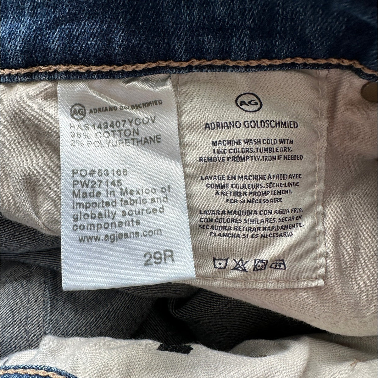 AG women’s Prima cigarette leg jeans medium wash US 29