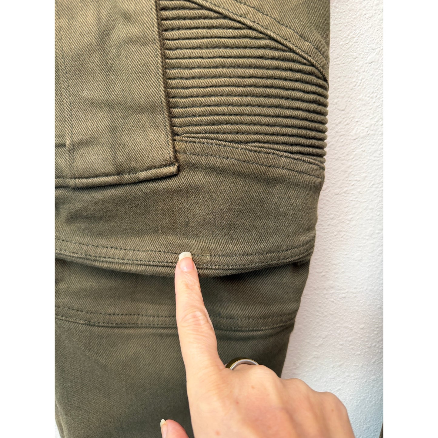 Balmain Olive Biker Cargo Pants Men's 34