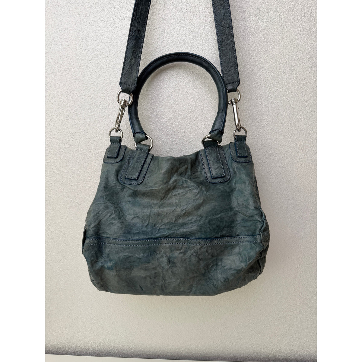 Givenchy Blue Green Zip Satchel Bag Women's