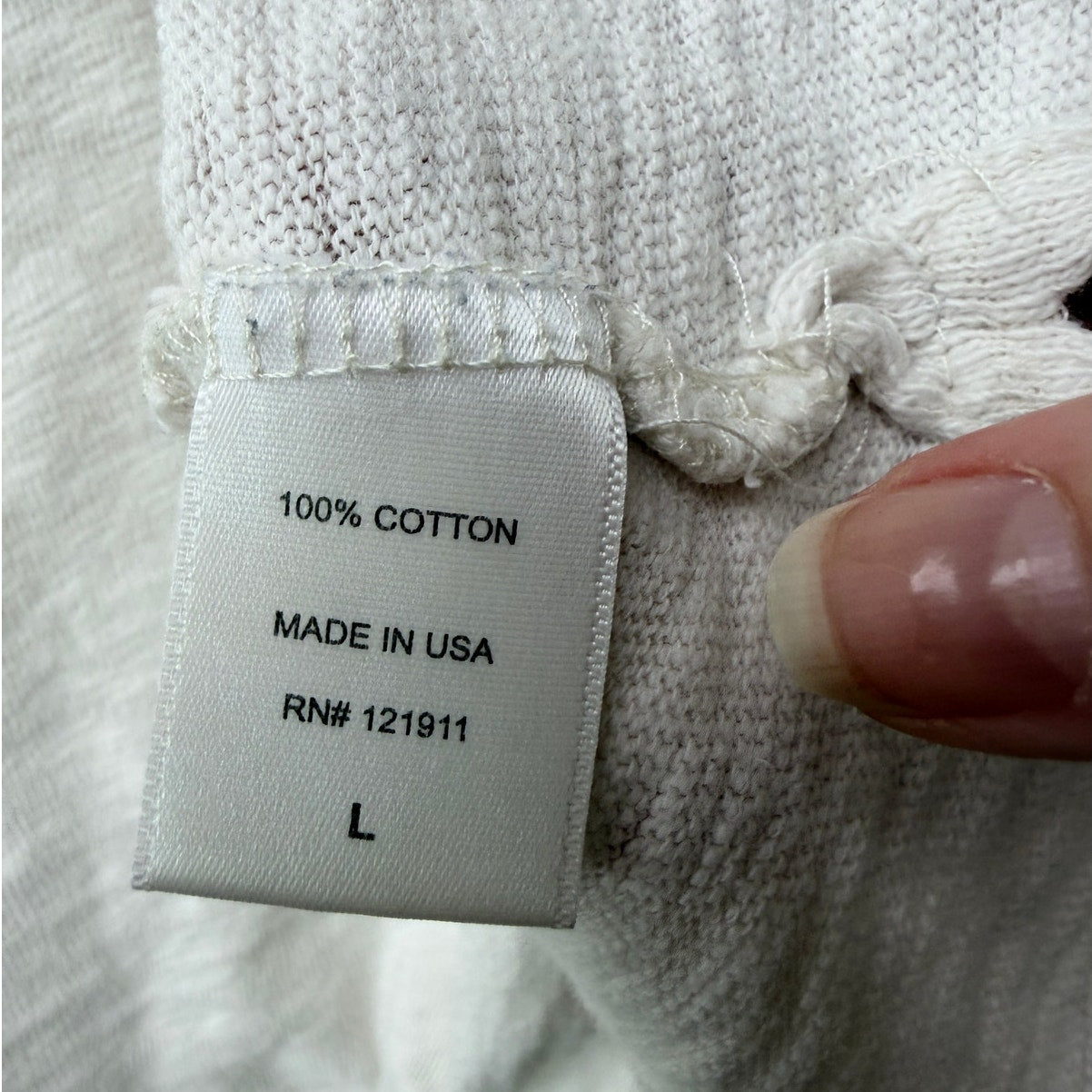 LNA Cream Cotton Spaghetti Strap Crop Top Womens L