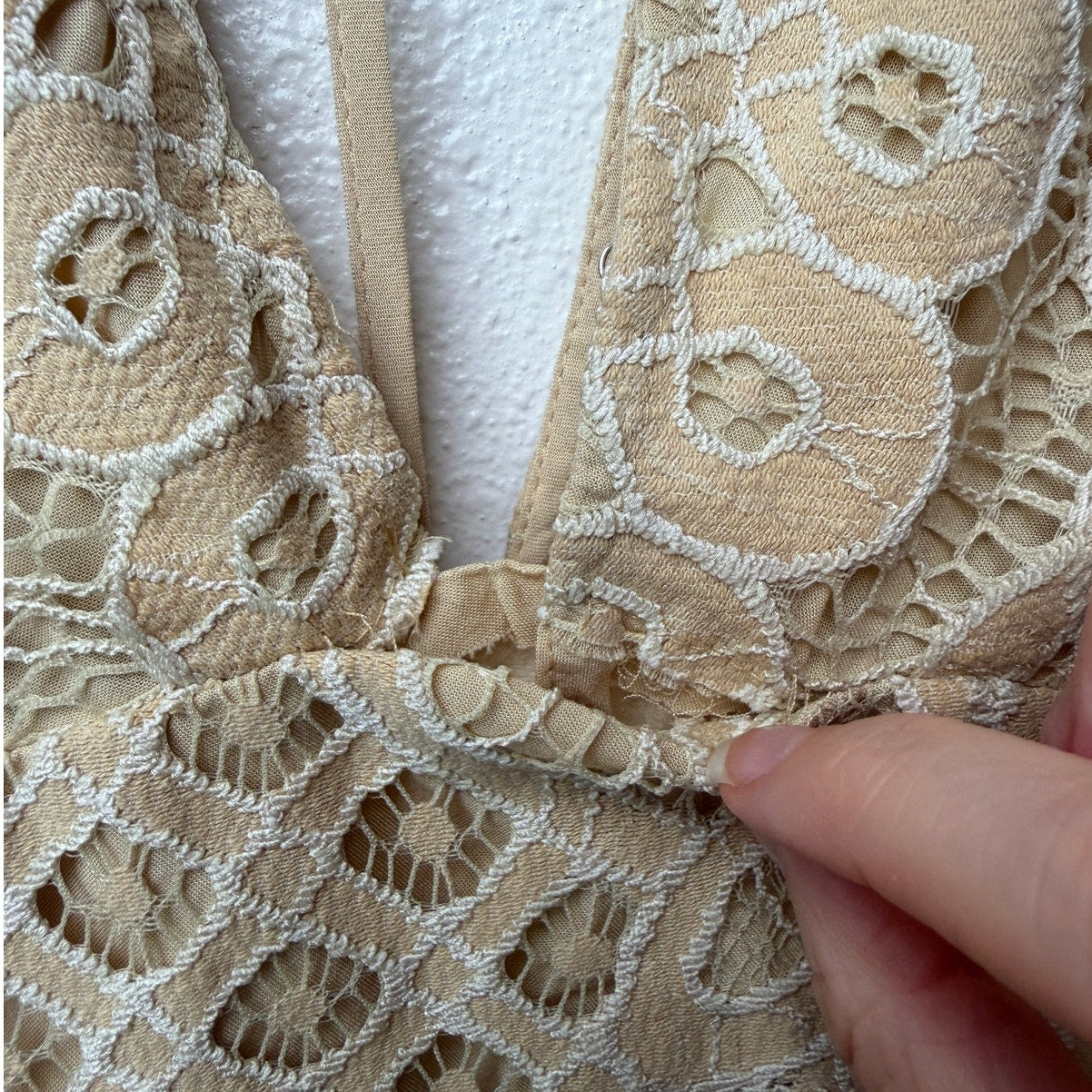 NWT Free People One Million Lovers Ivory Crochet Lace Mini Dress Size 10