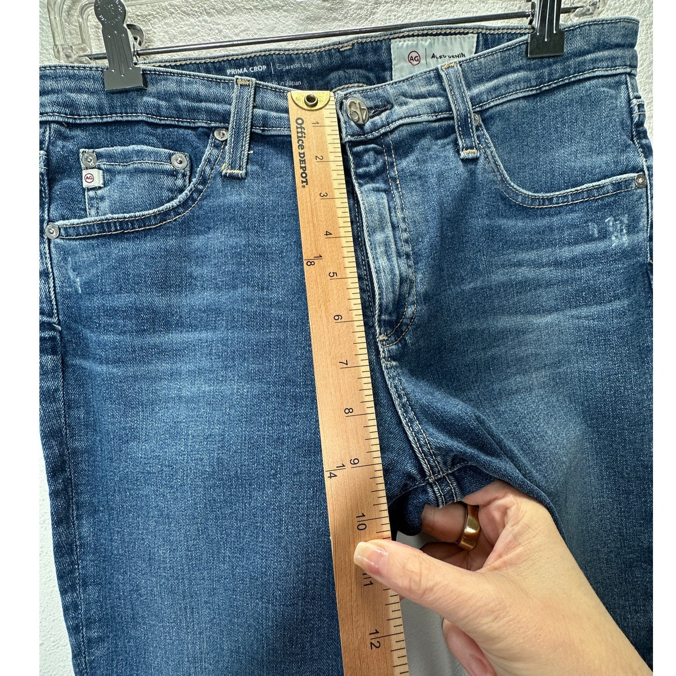 AG Muted Medium Wash Prima Crop Cigarette Leg Japanese Fabric Jeans 29