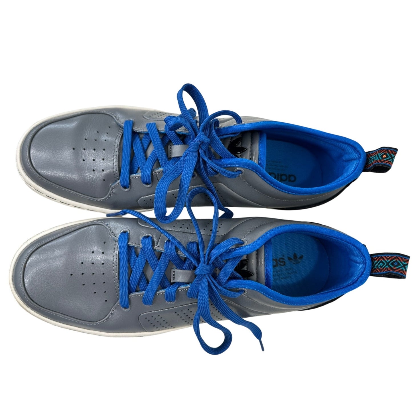 Adidas RD1 Low Top Gray & Blue Leather Laceup Sneakers Shoes 10