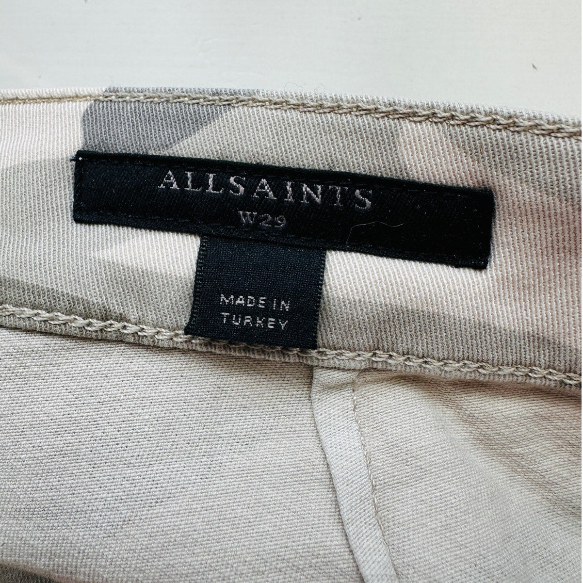 Allsaints Tan & Green Camo Nola Cargo Jogger Zip Ankle Trouser Pant 29